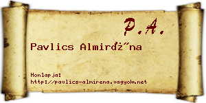 Pavlics Almiréna névjegykártya